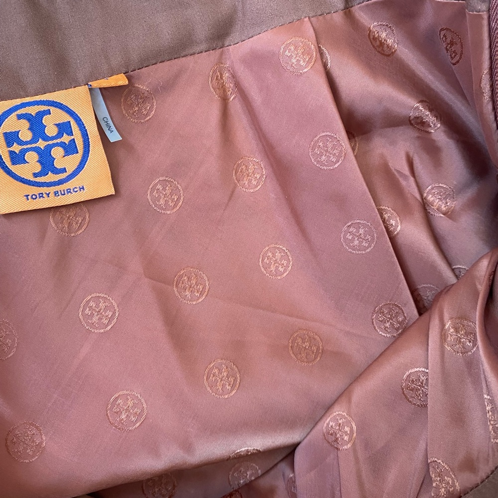Tory Burch Brown, Tan & Cream Plaid Wool Blend Skirt - Picture 7 of 8